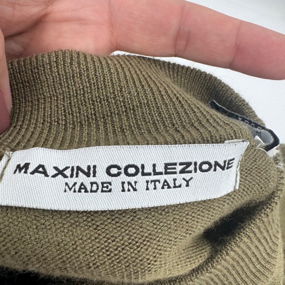 Maxini Collezione Sweater Men XXL Green Knit Pullover Wool Blend Long Sleeve - Picture 5 of 9